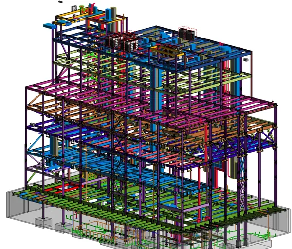 MEP Coordination Model: Revit 3D model of coordinated ductwork, piping and building services